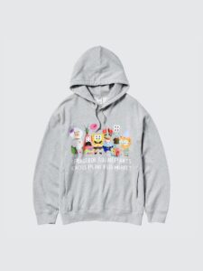 A SpongeBob SquarePants Cactus Plant Flea Market Hoodie featuring unique double-vision artwork, celebrating 25 years of SpongeBob
