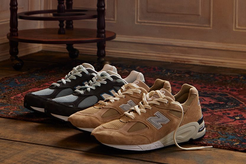 Close-up of the KITH x New Balance Dad Shoe, featuring premium suede, mesh details, and classic New Balance cushioning