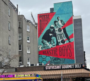 Shepard Fairey's visually striking Hip-Hop tribute installation in NYC, celebrating 50 years of the genre's influence on the city's culture and music scene