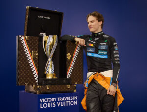 Louis Vuitton honors Oscar Piastri's victory with an exclusive trophy trunk, blending fashion and motorsports for a haute commemoration