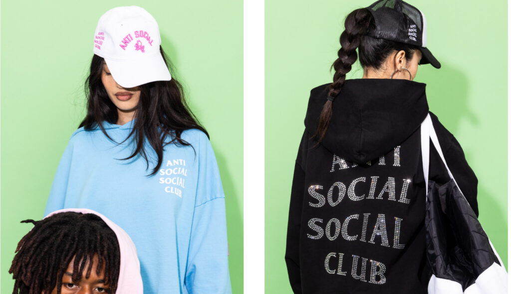 “Anti Social Social Club SS25 Collection showcasing reimagined logos and apparel with bold, fiery designs.”