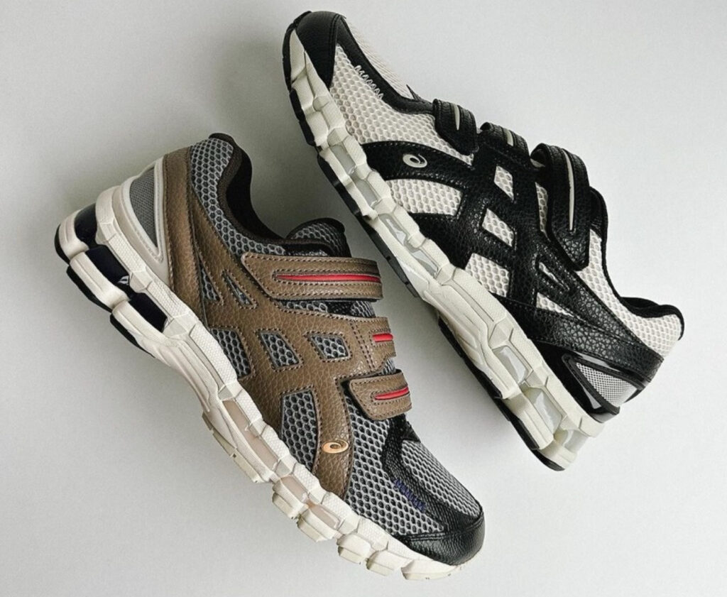 HAL Studios x ASICS GEL-Kayano 20 sneakers in neutral “Malt” colorway featuring mesh upper and velcro strap design