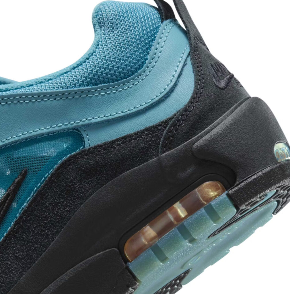 Nike SB Air Max Ishod ‘Denim Turquoise’ featuring turquoise mesh and leather upper with black suede overlays