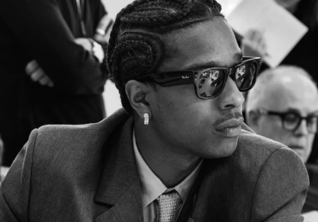 A$AP Rocky wearing Ray-Ban sunglasses, featured as the brand’s first-ever creative director in a fashion campaign