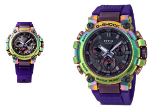 Casio G-Shock MTG-B3000 Series 51mm watch with iridescent stainless steel case and rugged, tech-enhanced display
