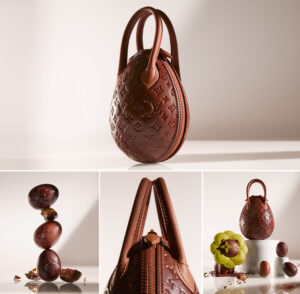 Louis Vuitton Chocolate Egg Bag crafted from dark and milk chocolate, featuring the LV monogram and inspired by the 2019 Egg Bag design