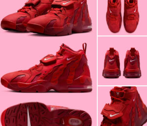 Nike Air DT Max 96 “Love Letter to Connie” sneaker in red and white with pink Air unit, honoring Deion Sanders’ mother