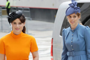 Princesses Beatrice and Eugenie wearing spring dresses from Sézane and Reformation at the 2025 Bahrain Grand Prix