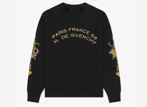Givenchy sweatshirt featuring a snake entwined with a chandelier motif, printed on soft fleece with gothic detail