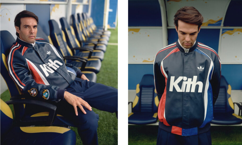 Kaká wearing Kith x adidas Football Spring 2025 collection in São Paulo, styled in lifestyle athletic apparel