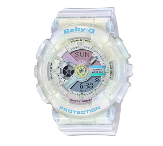 Casio Baby-G White digital watch featuring a clean resin case, multifunction display, and durable white strap