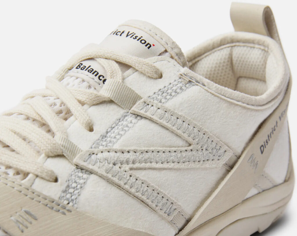 New Balance x District Vision MT100 Minimus trail running shoe with grey mesh upper and Vibram sole