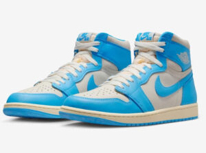 Air Jordan 1 High OG Reimagined shoe showcasing vintage-inspired cracked leather, aged midsole, and iconic color blocking