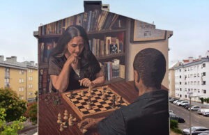 Mural “Queen for a Day” by Mariana Duarte Santos, featuring a crowned woman symbolizing gender equality and empowerment