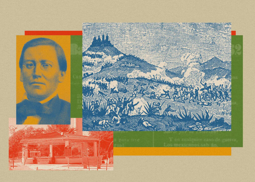 Portrait of Ignacio Zaragoza, the Texas-born Mexican general who led the victory at the Battle of Puebla in 1862