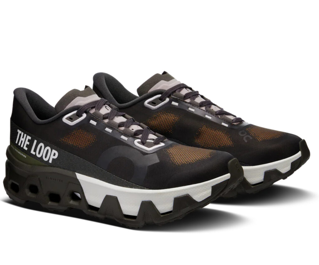 ON x PLEASURES Cloudmonster Hyper sneaker in Espresso colorway, featuring sustainable materials and bold design