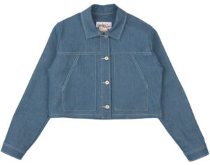 Close-up of Antique Blue Stretch Denim showcasing its soft texture, vintage wash, and lightweight stretch construction