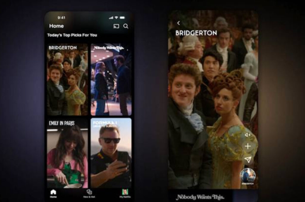 Netflix TV homepage as a potential redesign showcasing new preview-based layout and recommendation features