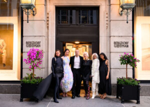 Seven-foot portraits of iconic women in designer fashion displayed in Bergdorf Goodman’s Fifth Avenue windows by Jason Bard Yarmosky
