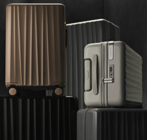 NUDIENT Bold Luggage Collection by Pontus Krusing featuring sleek polycarbonate suitcases with Scandinavian design details