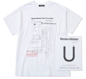 UNDERCOVER x Modern Matter collaboration featuring archival zine fragments and abstract T-shirt designs by Jun Takahashi