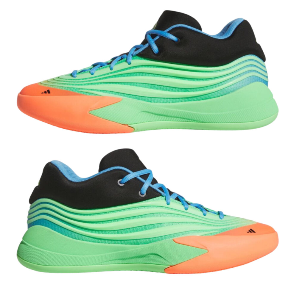 Explore the Adidas Dame Lime Burst / Signal Coral—bold color meets elite court performance in Damian Lillard’s signature line