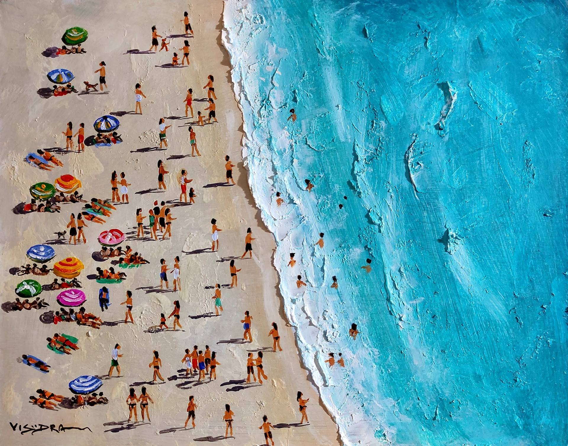 Summer Beach 22 by Vishalandra M Dakur: A Sunlit Meditation on Movement, Memory, and Modern India