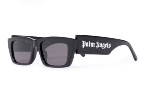 Palm Angels Rectangle Frame Sunglasses in black with bold rectangular design, reflecting haute streetwear style