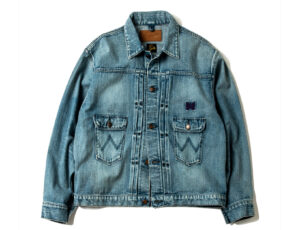 Wrangler × NEEDLES denim jacket with butterfly embroidery and 1940s-inspired design