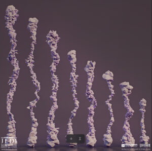 Stylized 3D render of Koboh Matter tendrils from Star Wars Jedi Survivor, designed using Houdini Engine tools
