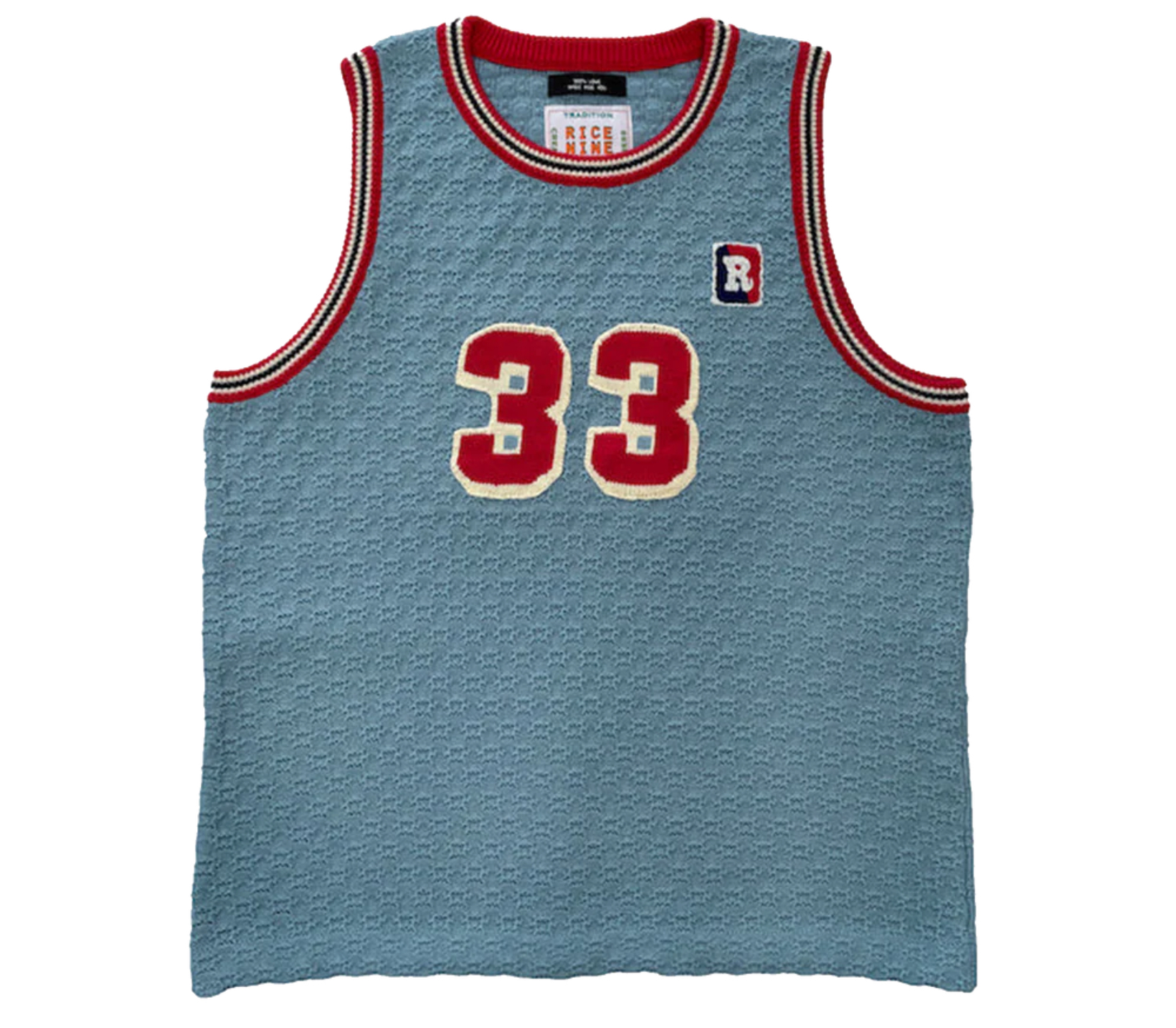 RICE NINE TEN Knitting Basketball Shirt (Light Blue)