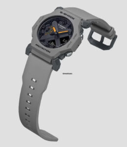 Casio G-SHOCK GA-2300-8AJF analog-digital wristwatch in matte gray resin with compact case and dual display
