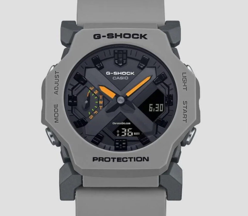 Compact and rugged, the Casio GA-2300-8AJF blends analog-digital precision with a sleek 2025-ready G-SHOCK design