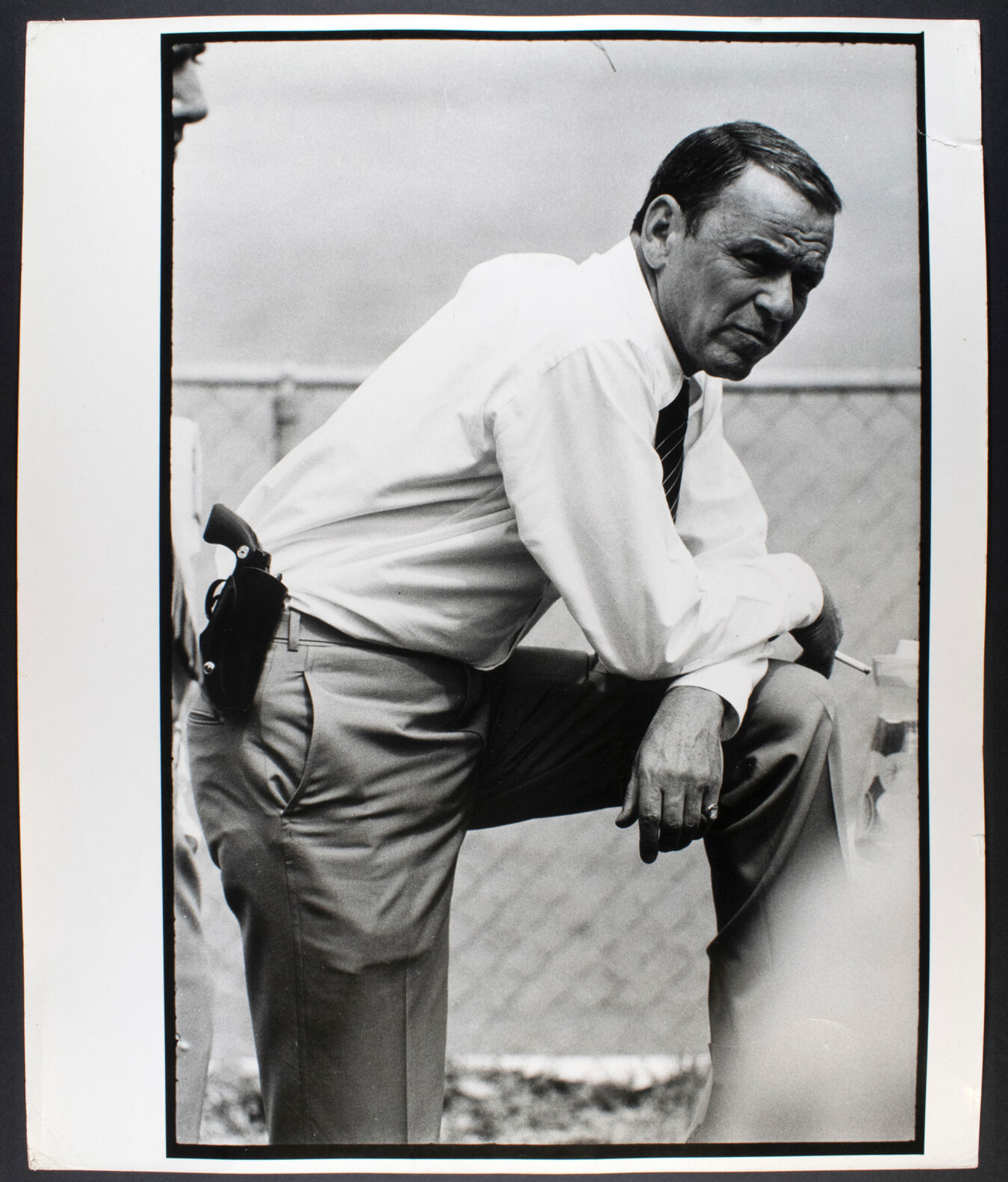 Terry O’Neill’s original 1968 vintage photograph of Frank Sinatra walking on set in Miami during filming of The Lady in Cement