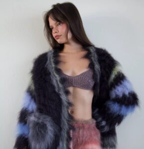 Handmade mohair knitwear by Nong Rak, the Bangkok slow fashion brand known for soft textures and Thai cultural influence