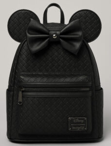 Discover the 2024 Disney Loungefly Black Woven Bow Backpack—an elegant, gender-neutral take on classic Minnie Mouse style