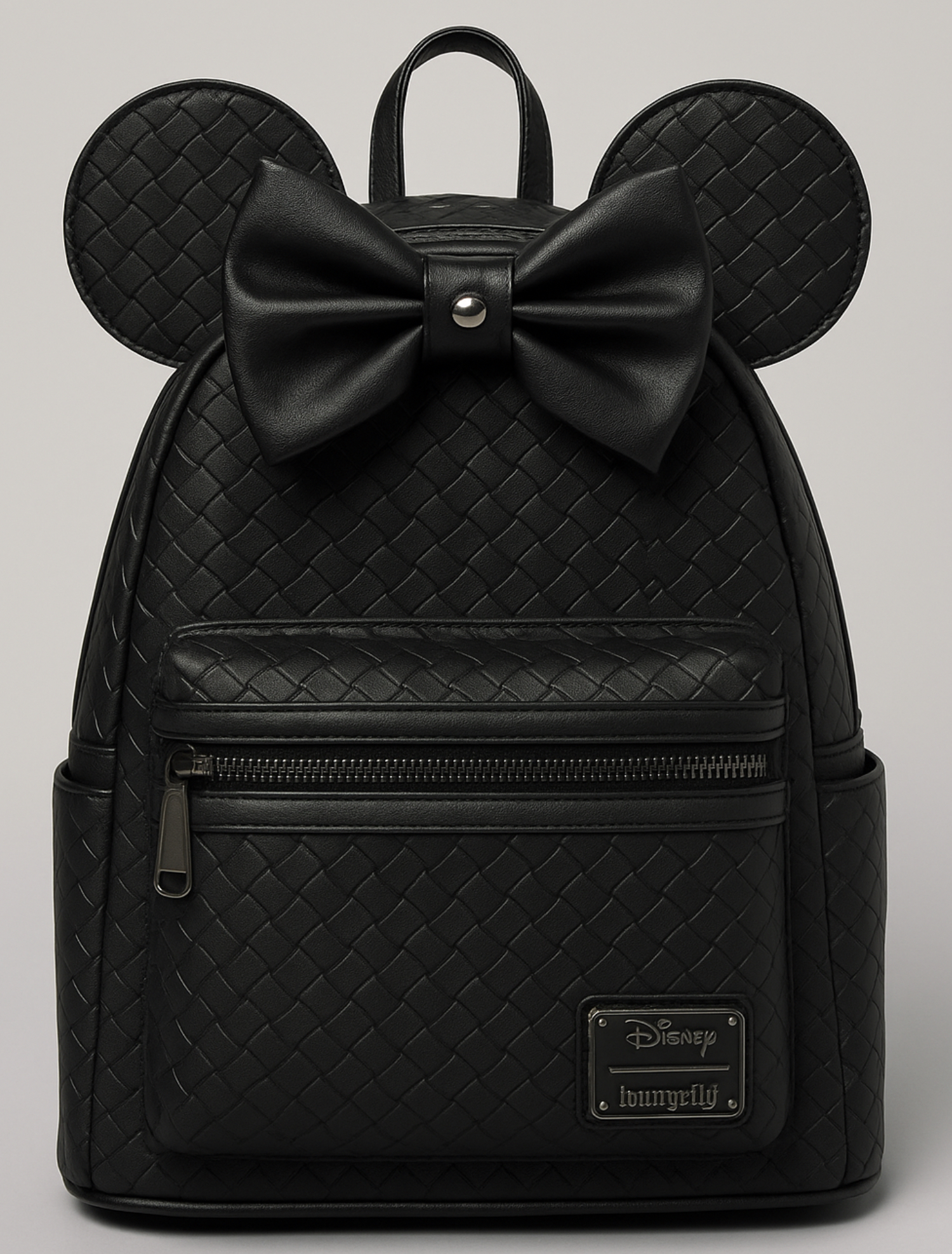 Discover the 2024 Disney Loungefly Black Woven Bow Backpack—an elegant, gender-neutral take on classic Minnie Mouse style