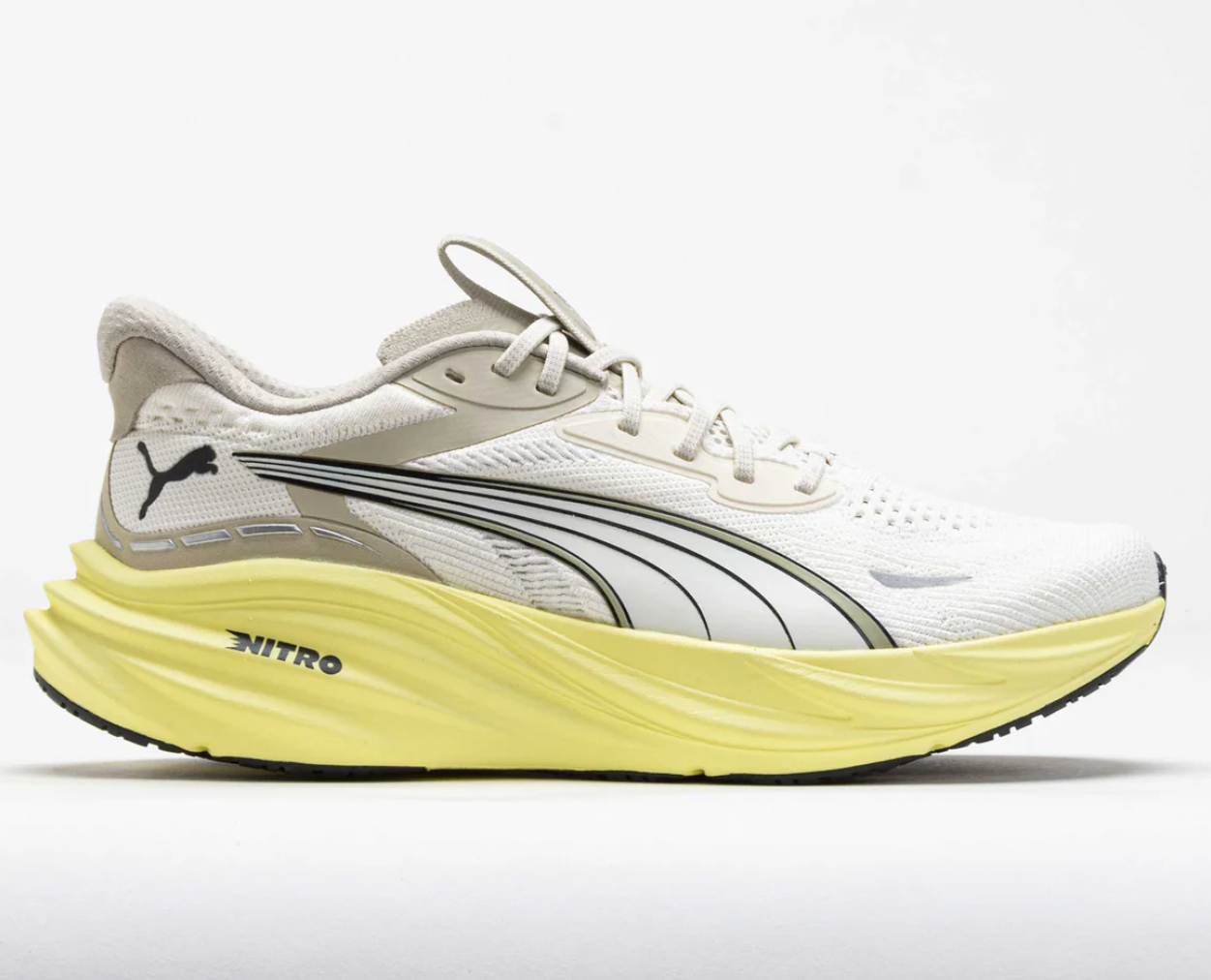 PUMA Magnify NITRO 3 running shoe with thick NITRO foam midsole, engineered mesh upper, and PUMAGRIP outsole