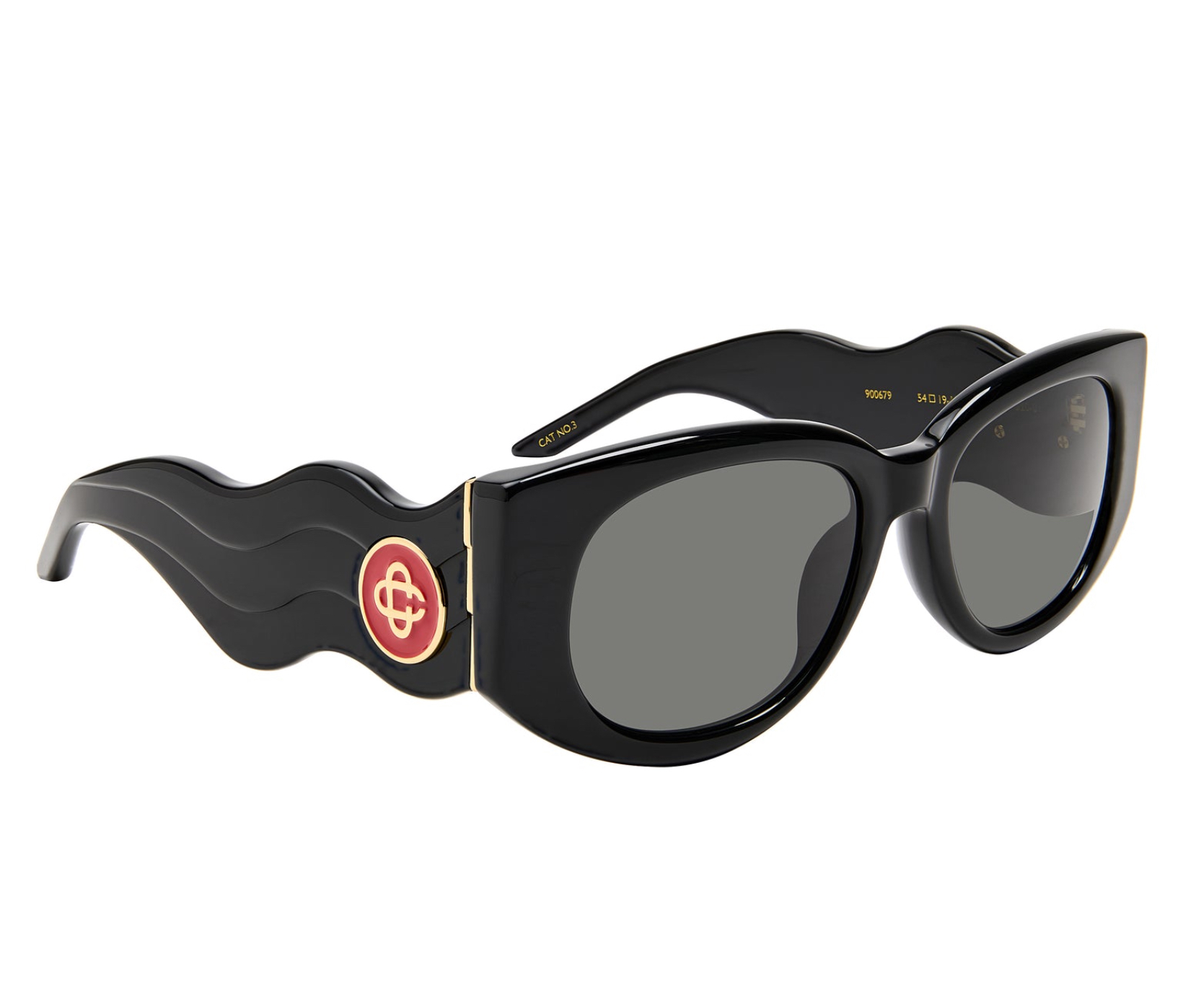 Casablanca’s Oval Wave Sunglasses in Black/Yellow