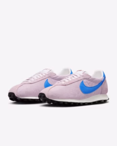 Pair of Nike LD-1000 Women’s Shoes in a soft vintage-inspired colorway, showcasing mesh and suede upper with swoosh detail
