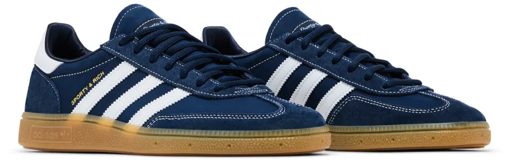 Sporty & Rich x Handball Spezial ‘Night Indigo’ shoe with deep indigo suede upper and classic gum sole
