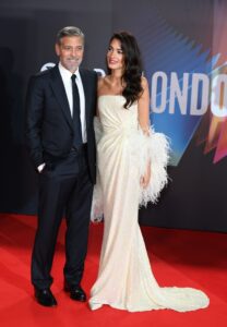 red carpet image for Amal and George Clooney at an award ceremony