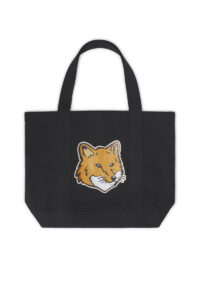 Maison Kitsuné Fox Head Tote Bag in canvas, featuring embroidered fox head logo and minimalist Parisian design