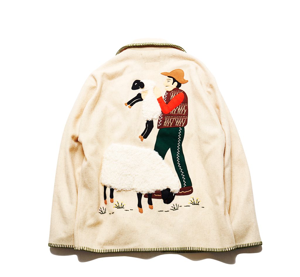 doublet SURFOLK Wool Embroidery Jacket showcasing colorful embroidery on heavy wool, blending folk art with surf-inspired streetwear