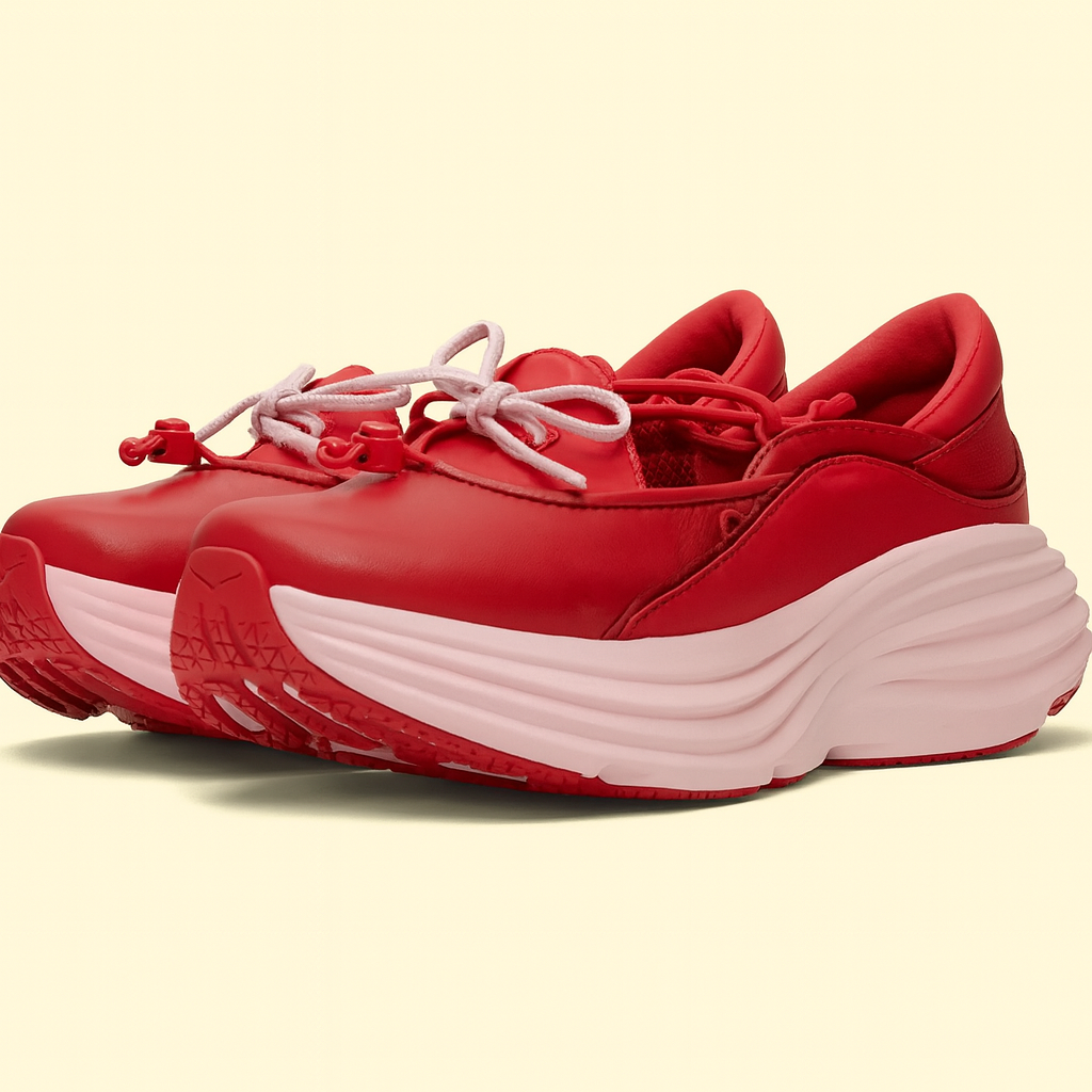 HOKA Bondi Mary Jane Cerise · Rose Tea: When Comfort Meets Couture