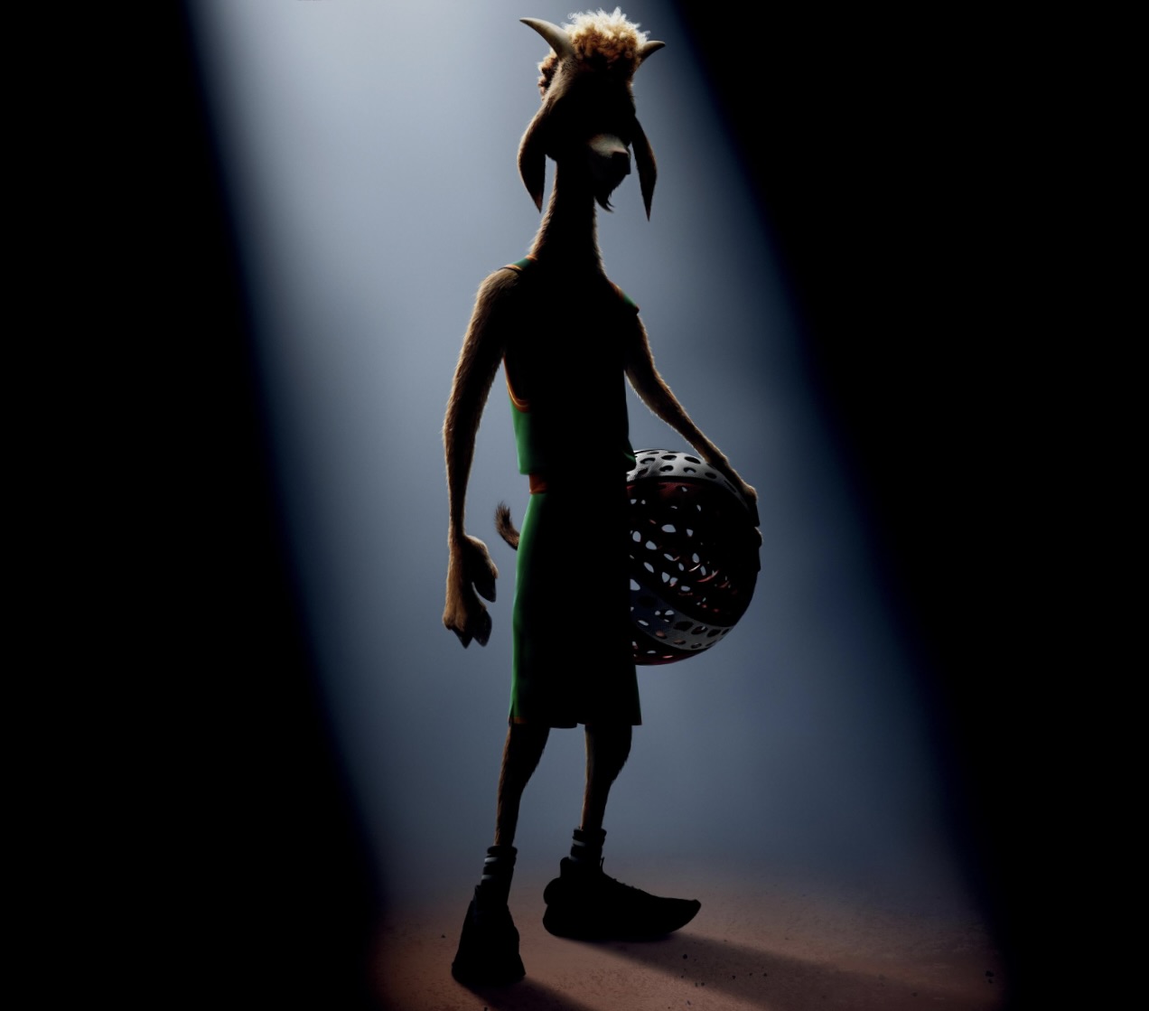 oster for Sony Pictures Animation’s GOAT (2026), showing the young goat Will facing a stadium of roaring animal athletes.