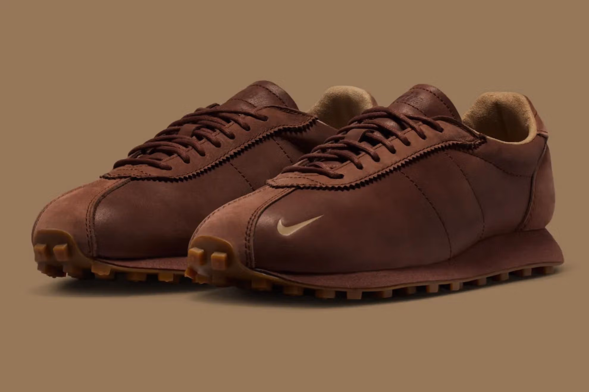 Aritzia x Nike LD-1000 sneaker in cream and beige tones, showcasing the vintage waffle sole inspired by Bill Bowerman’s original 1970s design.