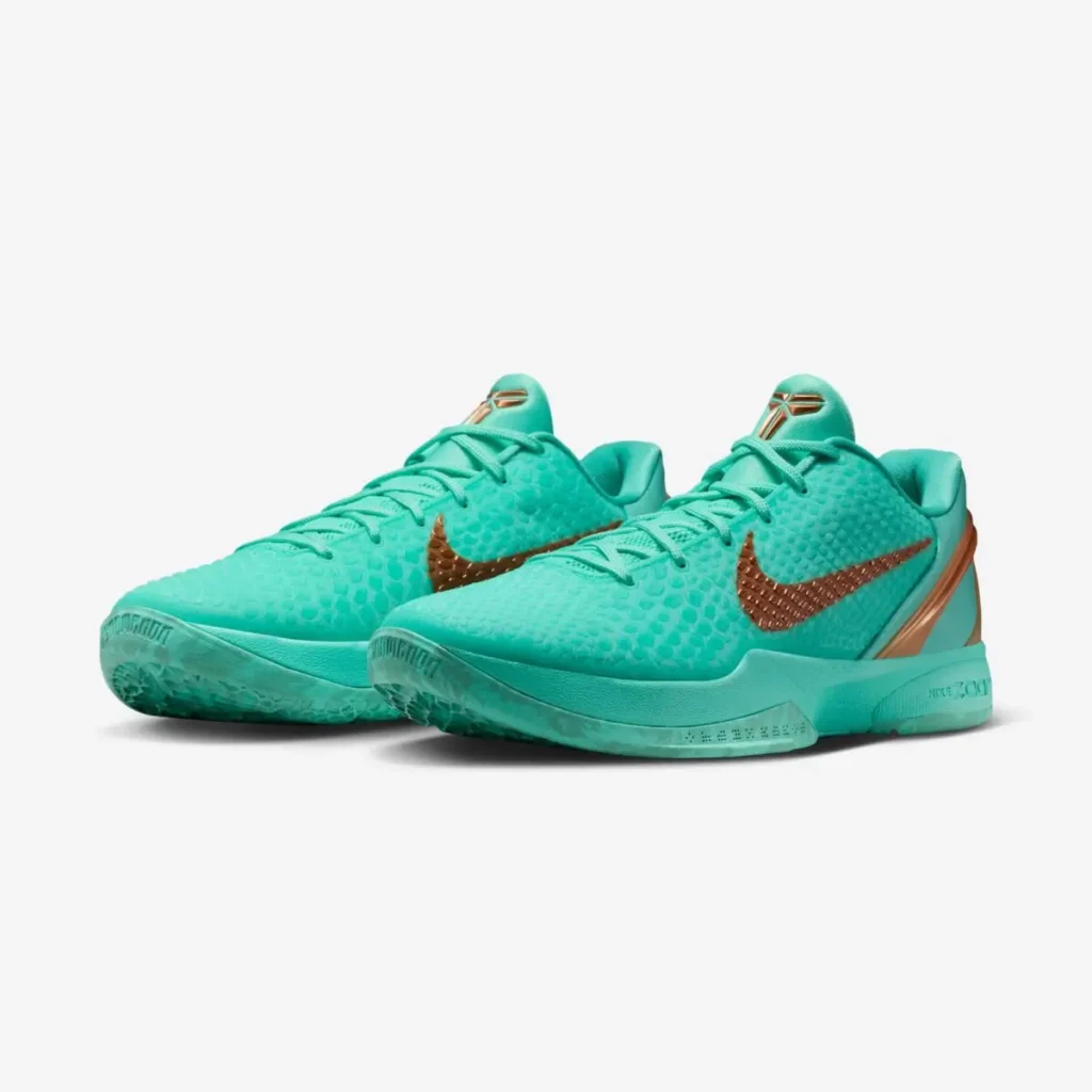 Nike Kobe 6 Protro “Statue of Liberty” sneakers in oxidized green with bronze Swoosh detailing
