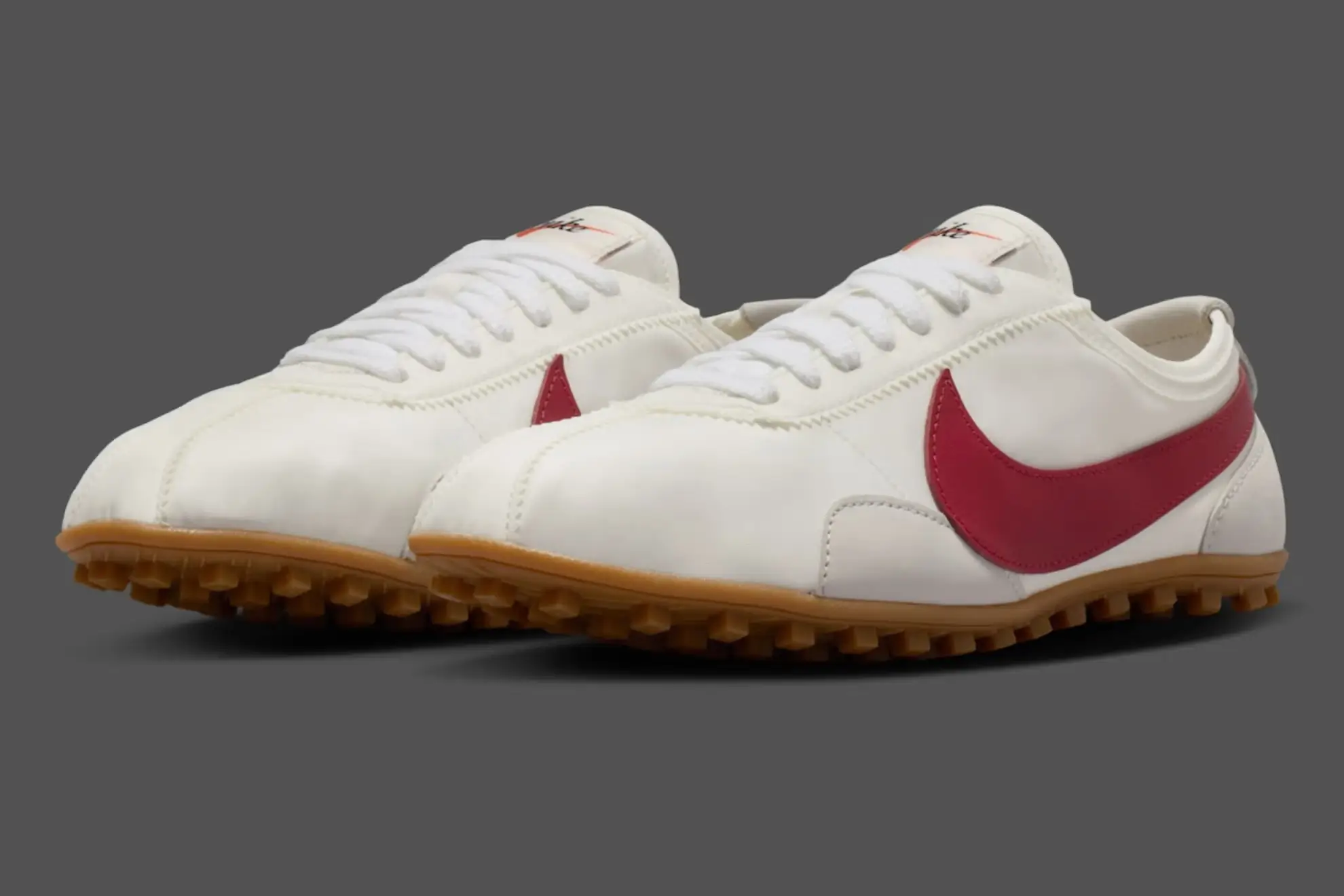 Nike Moon Shoe reissue shoe in neutral colorway with waffle sole and minimalist vintage running design